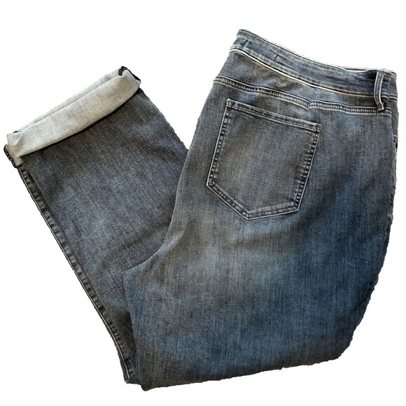 NYDJ Distressed Marilyn Straight Leg Jeans Size 24W Clean Monet Embroidered - Picture 7 of 12